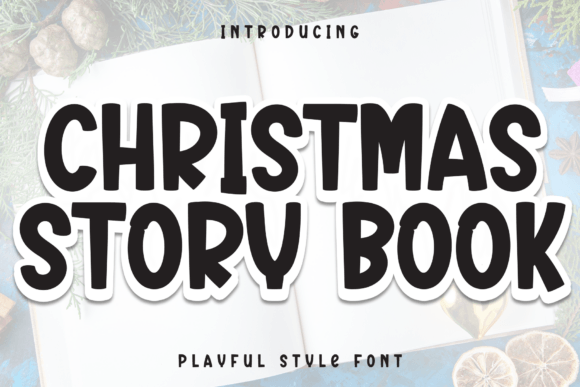 Christmas Story Book Typeface for Holiday Crafts