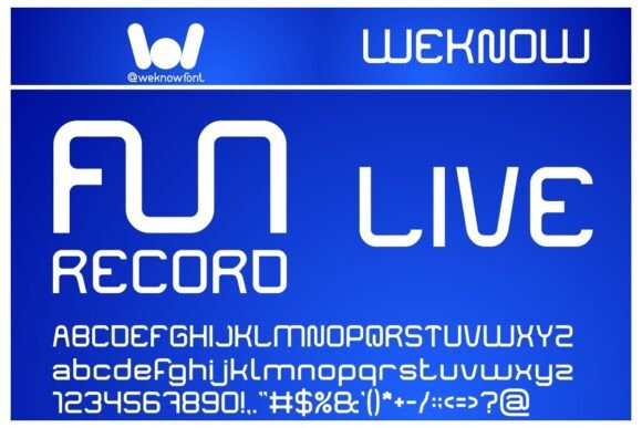 Funrecord Live: A Futuristic Display Font for Modern Makers